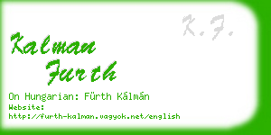kalman furth business card