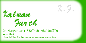 kalman furth business card